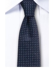 krawat Granatowo-niebieski krawat w drobny wzór 1434 - yoos.pl