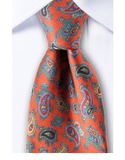 krawat Jedwabny krawat w kolorowy wzór paisley 1233 - yoos.pl