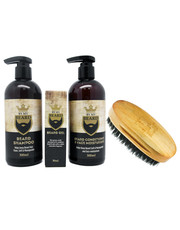 kosmetyk do brody Zestaw do pielęgnacji brody szczotka+szampon+odżywka+olejek - AmbasadaPiekna.com