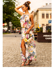 sukienka Sukienka długa MADONNA FLOWERS WHITE - Selfieroom.pl