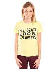 bluzka Jaskrawożółta bluzka z nadrukiem - Bialcon.pl