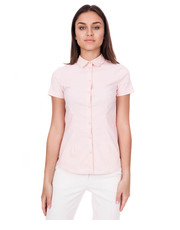 koszula Koszula z krótkim rękawem w kolorze pudrowego różu - Bialcon.pl