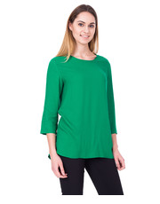 bluzka Zielona bluzka z rękawem 3/4 oraz kieszeniami - Bialcon.pl