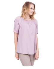 bluzka Bawełniana luźna bluzka w kolorze różowym - Bialcon.pl
