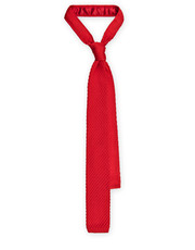 krawat Krawat Dzianinowy Czerwony - Lancerto.com