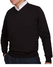 sweter męski Sweter Bawełniany Matt Czarny - Lancerto.com