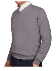 sweter męski Sweter Bawełniany Matt Szary - Lancerto.com