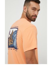 T-shirt - koszulka męska t-shirt męski kolor pomarańczowy z nadrukiem - Answear.com Quiksilver