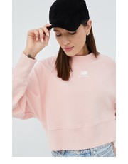 Bluza bluza bawełniana WT21554PIE damska kolor różowy gładka - Answear.com New Balance