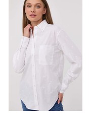 Koszula koszula damska kolor biały regular z kołnierzykiem klasycznym - Answear.com Guess