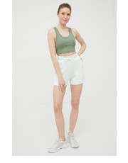 Spodnie szorty damskie kolor turkusowy z nadrukiem high waist - Answear.com Guess