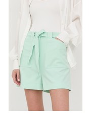 Spodnie szorty damskie kolor turkusowy gładkie high waist - Answear.com Guess