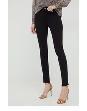 Spodnie spodnie damskie kolor czarny dopasowane medium waist - Answear.com Guess