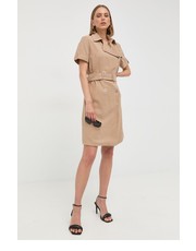 Sukienka sukienka kolor brązowy mini prosta - Answear.com Guess