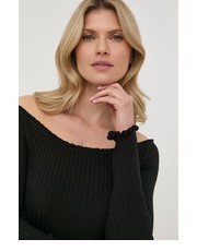 Sweter sweter z domieszką jedwabiu damski kolor czarny lekki - Answear.com Guess