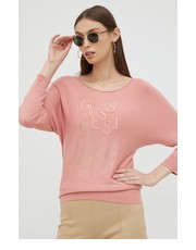 Sweter sweter damski kolor różowy lekki - Answear.com Guess