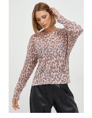 Sweter sweter z domieszką wełny damski kolor różowy lekki - Answear.com Guess