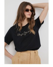 Bluzka t-shirt bawełniany BABETTE kolor czarny - Answear.com Pepe Jeans