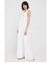 Sukienka sukienka bawełniana NATHAN kolor biały maxi prosta - Answear.com Pepe Jeans