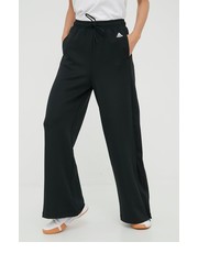 Spodnie spodnie dresowe HB1473 damskie kolor czarny szerokie high waist - Answear.com Adidas