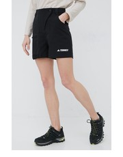 Spodnie TERREX szorty outdoorowe Zupahike damskie kolor czarny gładkie high waist - Answear.com Adidas