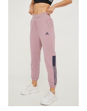 Spodnie TERREX spodnie dresowe bawełniane Tiro damskie kolor różowy gładkie - Answear.com Adidas