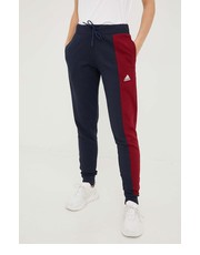 Spodnie spodnie dresowe bawełniane damskie kolor granatowy wzorzyste - Answear.com Adidas