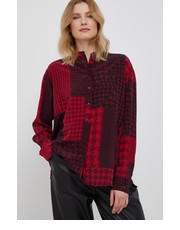 Koszula Koszula jedwabna damska kolor czerwony regular - Answear.com Tommy Hilfiger