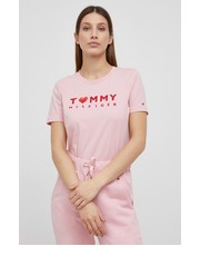 Bluzka T-shirt bawełniany kolor różowy - Answear.com Tommy Hilfiger
