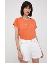 Bluzka t-shirt bawełniany kolor pomarańczowy - Answear.com Tommy Hilfiger