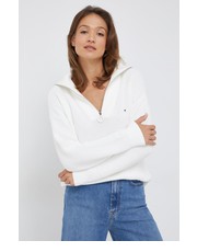Sweter sweter bawełniany damski kolor beżowy lekki z golfem - Answear.com Tommy Hilfiger