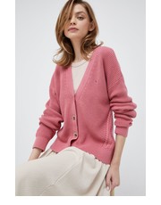 Sweter kardigan bawełniany damski kolor różowy - Answear.com Tommy Hilfiger