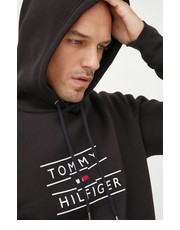 Bluza męska bluza męska kolor czarny z kapturem z nadrukiem - Answear.com Tommy Hilfiger