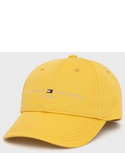 Czapka dziecięca czapka bawełniana dziecięca kolor żółty z aplikacją - Answear.com Tommy Hilfiger