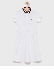 Sukienka dziecięca sukienka dziecięca kolor biały midi rozkloszowana - Answear.com Tommy Hilfiger