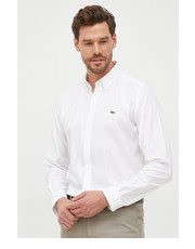 Koszula męska koszula męska kolor biały slim z kołnierzykiem button-down - Answear.com Lacoste