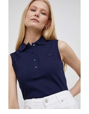 Bluzka top damski kolor granatowy z kołnierzykiem - Answear.com Lacoste