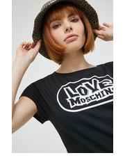 Bluzka t-shirt bawełniany kolor czarny - Answear.com Love Moschino