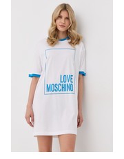 Sukienka sukienka bawełniana kolor biały mini oversize - Answear.com Love Moschino