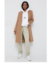 Płaszcz płaszcz wełniany kolor beżowy przejściowy - Answear.com Calvin Klein 