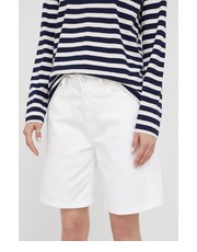Spodnie szorty damskie kolor biały gładkie high waist - Answear.com Calvin Klein 