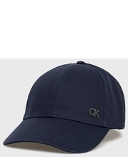 Czapka czapka bawełniana kolor granatowy gładka - Answear.com Calvin Klein 