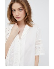 Koszula koszula damska kolor biały regular z kołnierzykiem klasycznym - Answear.com Desigual