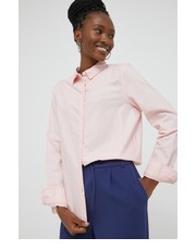 Koszula koszula bawełniana damska kolor różowy regular z kołnierzykiem klasycznym - Answear.com Pieces