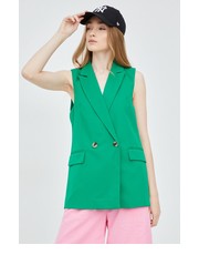 Kamizelka kamizelka kolor zielony dwurzędowa - Answear.com Pieces