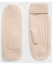 Rękawiczki rękawiczki z domieszką wełny damskie kolor beżowy - Answear.com Pieces