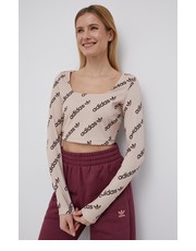 Bluzka longsleeve damski kolor beżowy - Answear.com Adidas Originals
