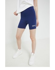Spodnie adidas Originals szorty damskie kolor granatowy z aplikacją high waist - Answear.com Adidas Originals