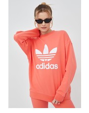 Bluza adidas Originals bluza bawełniana HE9537 damska kolor pomarańczowy z nadrukiem - Answear.com Adidas Originals