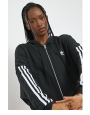 Bluza adidas Originals bluza bawełniana damska kolor czarny z kapturem z aplikacją - Answear.com Adidas Originals